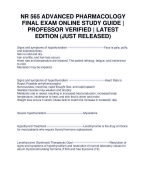 NR 565 ADVANCED PHARMACOLOGY FINAL EXAM ONLINE STUDY GUIDE | PROFESSOR VERIFIED | LATEST EDITION (JUST RELEASED)