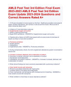 AMLS Post Test 3rd Edition Final  AMLS Post Test 3rd Edition Exam Update 2023-2024 Questions and Answers 