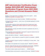ARF Administrator  Certification Program Exam 2023-2024  Questions and Correct Answers