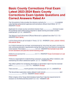  Basic County  Corrections Exam Update Questions and  Correct Answers