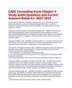 CADC Counseling Exam   Study Guide Questions and Correct  Answers Rated