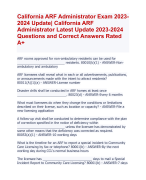 | California ARF  Administrator Latest Update 2023-2024  Questions and Correct Answer