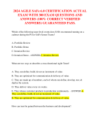 2024 AGILE SAFe 6.0 CERTIFICATION ACTUAL  EXAM WITH 300 EXAM QUESTIONS AND  ANSWERS (100% CORRECT VERIFIED  ANSWERS) GUARANTEED PASS.