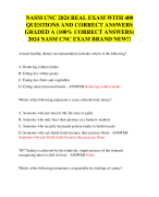 NASM CNC 2024 REAL EXAM WITH 400  QUESTIONS AND CORRECT ANSWERS  GRADED A (100% CORRECT ANSWERS)  2024 NASM CNC EXAM BRAND NEW!!