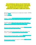 FAA GENERAL ORAL EXAM WITH 250 ACTUAL EXAM QUESTIONS AND WELL  ELABORATED ANSWERS UPDATE  ALREADY GRADED A (BRAND NEW!!)