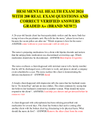 HESI MENTAL HEALTH EXAM 2024  WITH 200 REAL EXAM QUESTIONS AND  CORRECT VERIFIED ANSWERS  GRADED A+ (BRAND NEW!!)