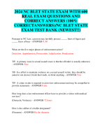 2024 NC BLET STATE EXAM WITH 600  REAL EXAM QUESTIONS AND  CORRECT ANSWERS (100% CORRECT ANSWERS)/ NC BLET STATE  EXAM TEST BANK (NEWEST!!)