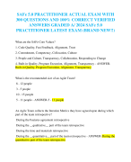 SAFe 5.0 PRACTITIONER ACTUAL EXAM WITH  300 QUESTIONS AND 100% CORRECT VERIFIED  ANSWERS GRADED A/ 2024 SAFe 5.0  PRACTITIONER LATEST EXAM (BRAND NEW!!)