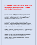 LOUISIANA NOTARY EXAM LATEST UPDATE 2024 ACTUAL QUESTIONS AND CORRECT VERIFIED ANSWERS|ALREADY GRADED A+