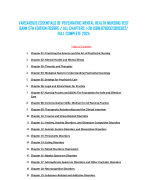 VARCAROLIS ESSENTIALS OF PSYCHIATRIC MENTAL HEALTH NURSING TEST  BANK 5TH EDITION FOSBRE / ALL CHAPTERS 1-28 ISBN:9780323810302/  FULL COMPLETE 2024