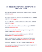 PA EMISSIONS INSPECTOR CERTIFICATION  2024 REAL EXAM