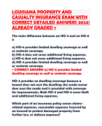 LOUISIANA PROPERTY AND CASUALTY INSURANCE EXAM WITH CORRECT DETAILED ANSWERS 2024| ALREADY GRADED A +