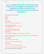 UCLA COMMUNICATION 10 FINAL EXAMS  WITH ACTUAL CORRECT QUESTIONS AND  VERIFIED DETAILED RATIONALES  ANSWERS LATEST 2024 (NEWEST) ALREADY  GRADED A+