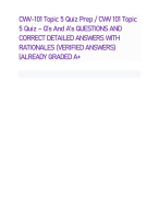 CWV-101 Topic 5 Quiz Prep / CWV 101 Topic 5 Quiz – Q’s And A’s QUESTIONS AND CORRECT DETAILED ANSWERS WITH RATIONALES (VERIFIED ANSWERS) |ALREADY GRADED A+