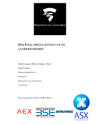 Paper Minor beleggen Diep: ''Halloween-effect'' (9,0 beoordeeld + genomineerd voor de Bert Douwes Award 2015/2016)