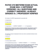 PATHO 370 MIDTERM EXAM ACTUAL EXAM 2024 | 2 DIFFERENT VERSIONS | ALL QUESTIONS AND CORRECT ANSWERS | ALREADY GRADED A+ | PROFESSOR VERIFIED
