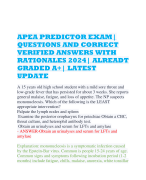 APEA PREDICTOR EXAM| QUESTIONS AND CORRECT VERIFIED ANSWERS WITH RATIONALES 2024| ALREADT GRADED A+| LATEST UPDATE