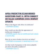 APEA PREDICTOR EXAM MISSED QUESTIONS PART 2| WITH CORRECT DETAILED ANSWERS|2024 NEWEST UPDATE