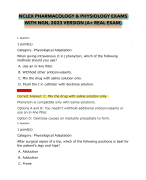 NCLEX PHARMACOLOGY & PHYSIOLOGY EXAMS WITH NGN REAL EXAM 2024 WITH EXPERT VERIFIED SOLUTIONS