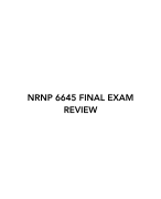 NRNP 6645 FINAL EXAM REVIEW 2023-2024 WITH EXPERT VERIFIED ANSWERS WITH NGN