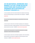 ATI RN MATERNAL NEWBORN 2024 NEWEST ACTUAL EXAM DETAILED QUESTIONS AND GUARANTEED ANSWERS WITH RATIONALES ALREADY GRADED A+