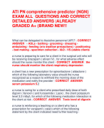 ATI PN comprehensive predictor  EXAM ALL QUESTIONS AND CORRECT  DETAILED ANSWERS |ALREADY  GRADED A+ (BRAND NEW!!