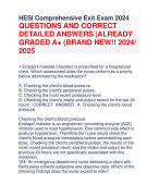 HESI Comprehensive Exit Exam 2024  QUESTIONS AND CORRECT  DETAILED ANSWERS |ALREADY  GRADED A+ (BRAND NEW!! 2024/  2025