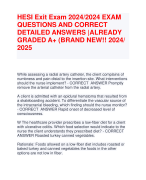 HESI Exit Exam 2024/2024 EXAM QUESTIONS AND CORRECT  DETAILED ANSWERS |ALREADY  GRADED A+ (BRAND NEW!! 2024/  2025