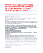 HESI Pharmacology Exam Practice EXAM QUESTIONS AND CORRECT  DETAILED ANSWERS |ALREADY  GRADED A+ (BRAND NEW!!