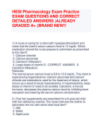 HESI Pharmacology Exam Practice  EXAM QUESTIONS AND CORRECT  DETAILED ANSWERS |ALREADY  GRADED A+ (BRAND NEW!!