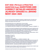EXIT HESI -PN Exam A PRACTICE  QUESTION Exam QUESTIONS AND  CORRECT DETAILED ANSWERS  |ALREADY GRADED A+ (BRAND  NEW!! 2024/ 2025