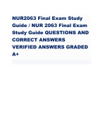 NUR2063 Final Exam Study Guide / NUR 2063 Final Exam Study Guide QUESTIONS AND CORRECT ANSWERS VERIFIED ANSWERS GRADED A+