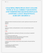 COACHING PRINCIPLES TEST 2 EXAMS  WITH ACTUAL CORRECT QUESTIONS  AND VERIFIED DETAILED RATIONALES  ANSWERS LATEST 2024(NEWEST)  ALREADY GRADED A+