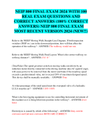 NEIP 800 FINAL EXAM 2024 WITH 100  REAL EXAM QUESTIONS AND  CORRECT ANSWERS (100% CORRECT  ANSWERS) NEIP 800 FINAL EXAM  MOST RECENT VERSION 2024 (NEW!!)