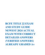RCFE TITLE 22 EXAM AND STUDY GUIDE NEWEST 2024 ACTUAL EXAM WITH CORRECT DETAILED ANSWERS (VERIFIED ANSWERS) ALREADY GRADED A+