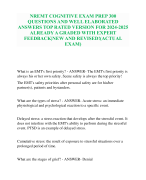 NREMT COGNITIVE EXAM PREP 300 QUESTIONS AND WELL ELABORATED ANSWERS TOP RATED VERSION FOR 2024-2025 ALREADY A GRADED WITH EXPERT FEEDBACK|NEW AND REVISED!(ACTUAL EXAM)