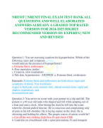NREMT | NREMT FINAL EXAM TEST BANK ALL QUESSTIONS AND WELL ELABORATED ANSWERS ALREADY A GRADED TOP RATED VERSION FOR 2024-2025 HIGHLY RECOMMENDED VERSION BY EXPERTS | NEW AND REVISED