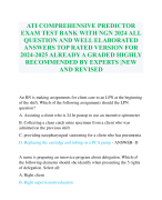 ATI COMPREHENSIVE PREDICTOR EXAM TEST BANK WITH NGN 2024 ALL QUESTION AND WELL ELABORATED ANSWERS TOP RATED VERSION FOR 2024-2025 ALREADY A GRADED HIGHLY RECOMMENDED BY EXPERTS |NEW AND REVISED