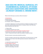 2022-2023 RN MEDICAL SURGICAL ATI  EXAM/MEDICAL SURGICAL ATI EXAM 2022-2023 QUESTIONS AND ANSWERS   |ALREADY GRADED A | BRAND NEW!!