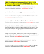 HESI final Pathophysiology Final (HESI) HESI final Exam: Latest Updated2024/2025 Questions & Answers RATED A+