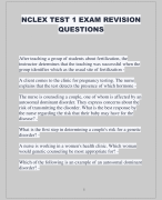 NCLEX TEST 1 EXAM REVISION  QUESTIONS