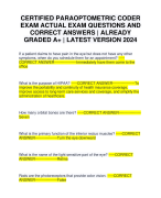 CERTIFIED PARAOPTOMETRIC CODER EXAM ACTUAL EXAM QUESTIONS AND CORRECT ANSWERS | ALREADY GRADED A+ | LATEST VERSION 2024