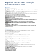 Samenvatting Republiek der Zeven Verenigde Nederlanden