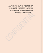 ALPHA PHI ALPHA FRATERNITY  INC, IMDP PROCESS - WEEK 1. EXAM WITH QUESTIONS AND  CORRECT ANSWERS