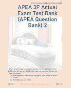 APEA 3P Actual Exam Test Bank (APEA Question Bank) (Mostly Resourceful 100% VERIFIED ANSWERS 2023/2024)