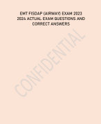 EMT FISDAP (AIRWAY) EXAM 2023  2024 ACTUAL EXAM QUESTIONS AND  CORRECT ANSWERS