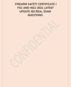 FIREARM SAFETY CERTIFICATE ( FSC AND HSC) 2024 LATEST UPDATE 100 REAL EXAM  QUESTIONS