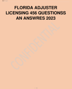 FLORIDA ADJUSTER LICENSING 456 QUESTIONSS  AN ANSWERS 2024