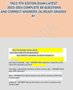 TNCC 9TH EDITION EXAM LATEST 2023-2024 COMPLETE  QUESTIONS AND CORRECT ANSWERS /ALREADY GRADED  A+