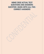 NBME CBSE ACTUAL TEST  QUESTIONS AND ANSWERS  QUESTION -BANK-WITH-ALL THECORRECT-ANSWERS
